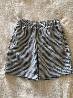 GAP Blue and White Striped Kids Swim Trunks